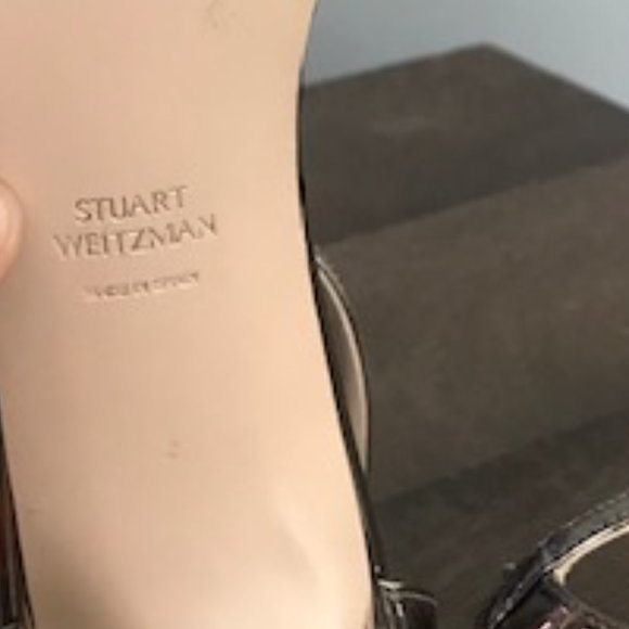 Stuart Weitzman Nudistsong Strap Sandal Heels in Metallic Size 9.5 - Picture 4 of 6